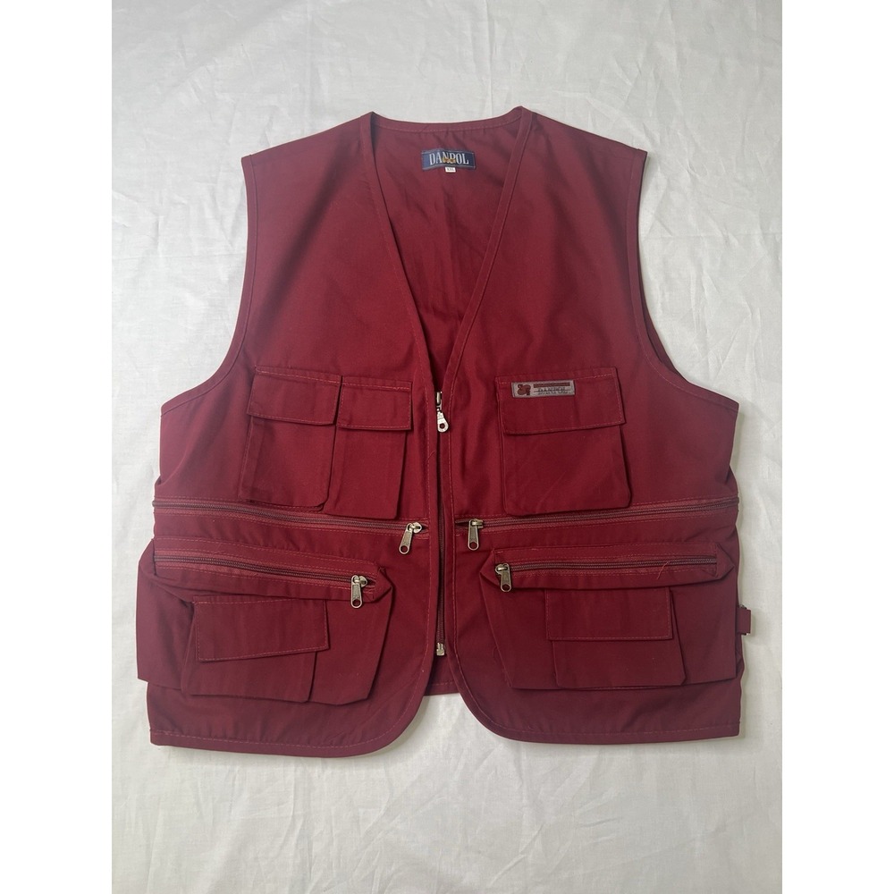 Danpol Golf Vest XXL Full Zip‎ Pockets Pique Red Golf Fishing